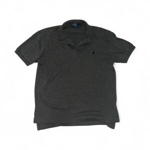 Polo Ralph Lauren Gray 100% Cotton Short Sleeve Polo Shirt Men's Size Small Logo